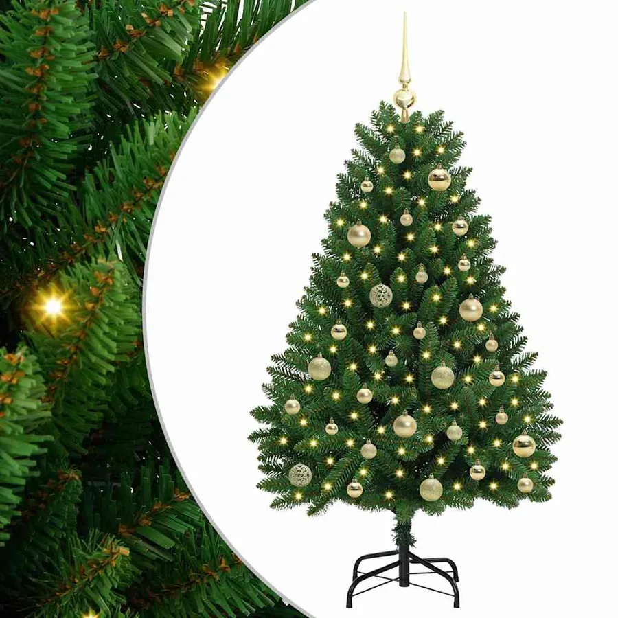 Sapin de Noël artificiel avec 150 LED Vert 120 cm PVC et métal - 2