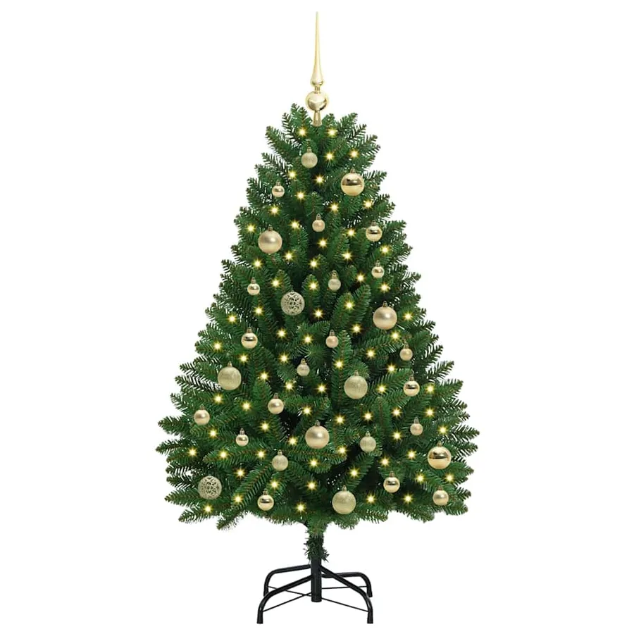 Sapin de Noël artificiel avec 150 LED Vert 120 cm PVC et métal - 3