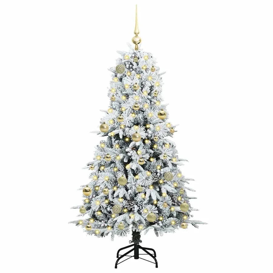 Sapin de Noël Artificiel à Branches Articulées Blanc 150 cm - 3