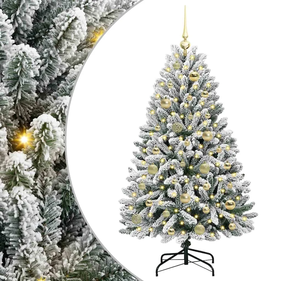 Sapin de Noël artificiel Vert et blanc 120 cm PVC et métal - 2