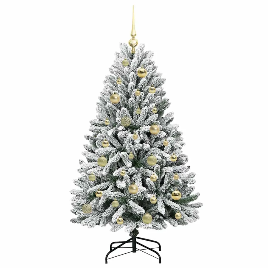 Sapin de Noël artificiel Vert et blanc 120 cm PVC et métal - 4