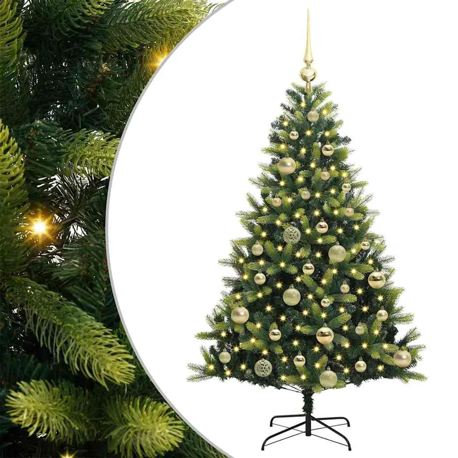 Arbre de Noël artificiel à charnières 150 LED Vert 120 cm - 2