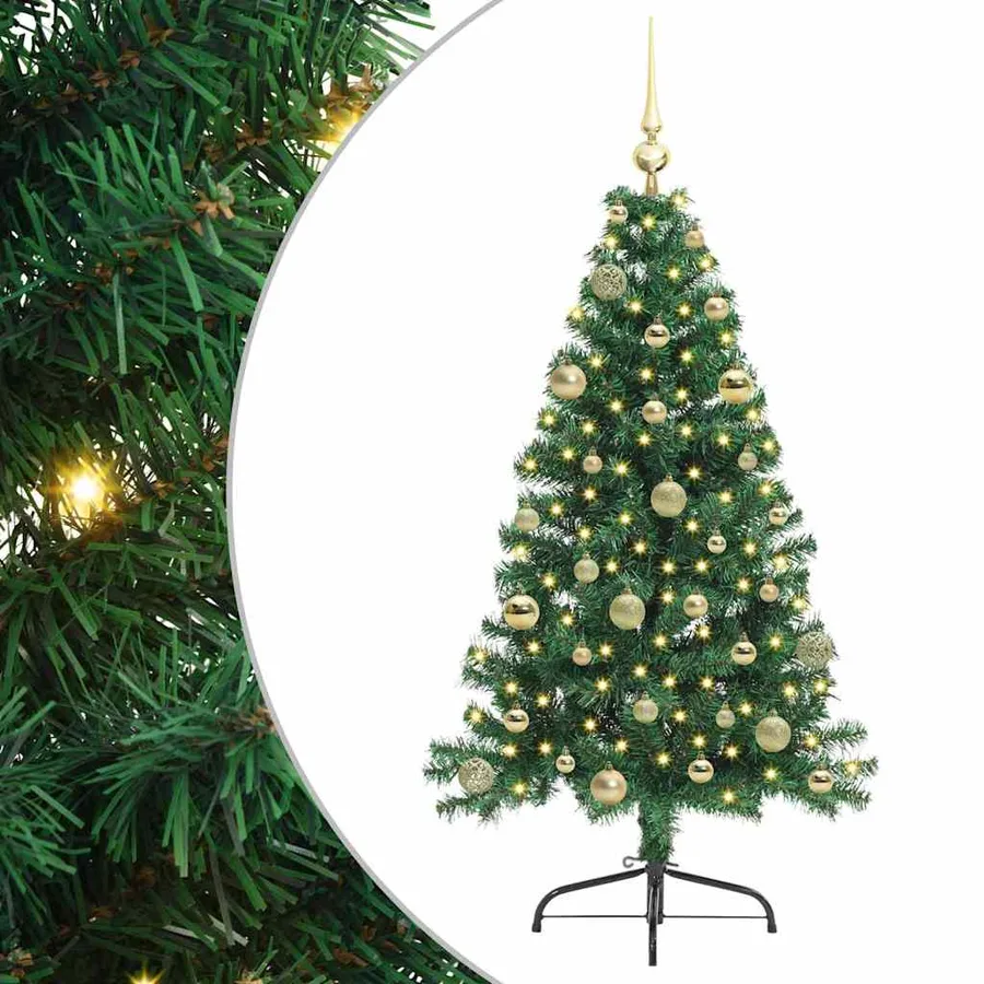 Sapin de Noël artificiel pré-éclairé Vert 150 cm PVC - 2