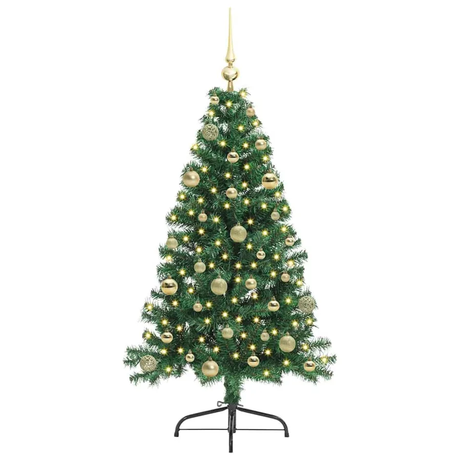 Sapin de Noël artificiel pré-éclairé Vert 150 cm PVC - 3