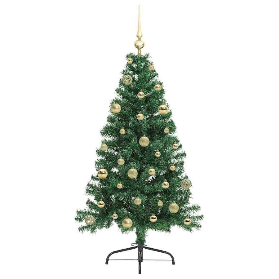 Sapin de Noël artificiel pré-éclairé Vert 150 cm PVC - 4