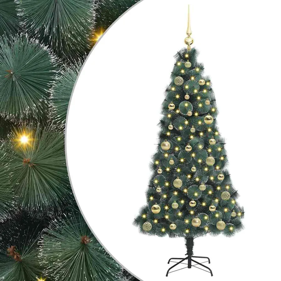 Arbre de Noël artificiel pré-éclairé avec jeu de boules 150 cm - 2