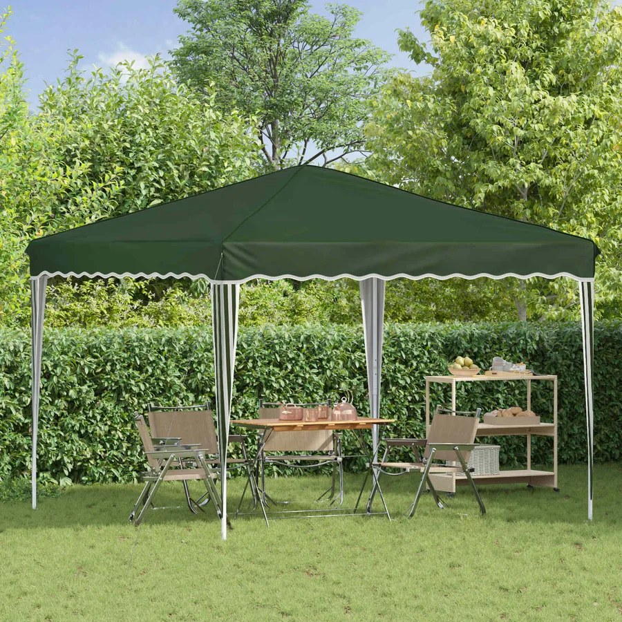Tente de fête pop-up 288 x 288 x 245 cm Vert Tissu Oxford - 3