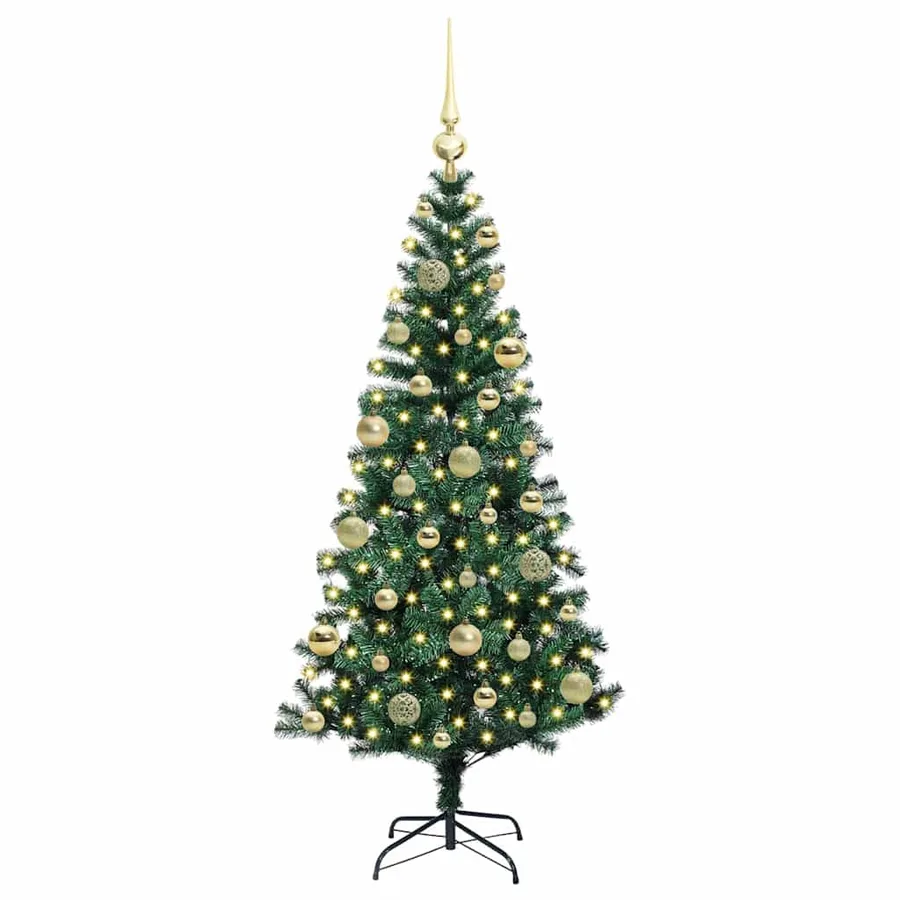 Sapin de Noël artificiel pré-éclairé Vert 120 cm PVC et métal - 3
