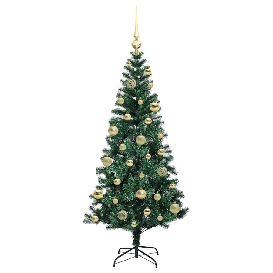 Sapin de Noël artificiel pré-éclairé Vert 120 cm PVC et métal - 4