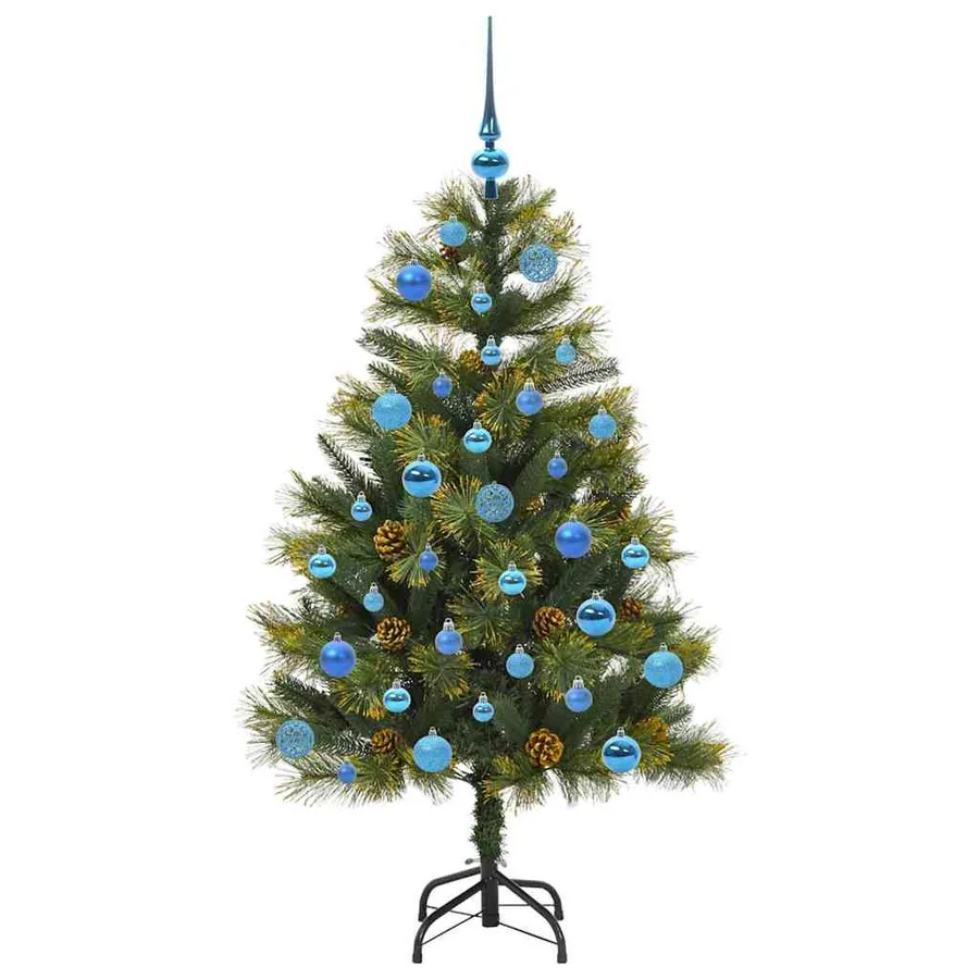 Sapin de Noël artificiel avec branches pliables et cônes 150 cm - 4