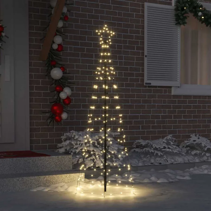 Arbre de Noël LED avec piquets au sol Blanc chaud 250 cm Fer - 3