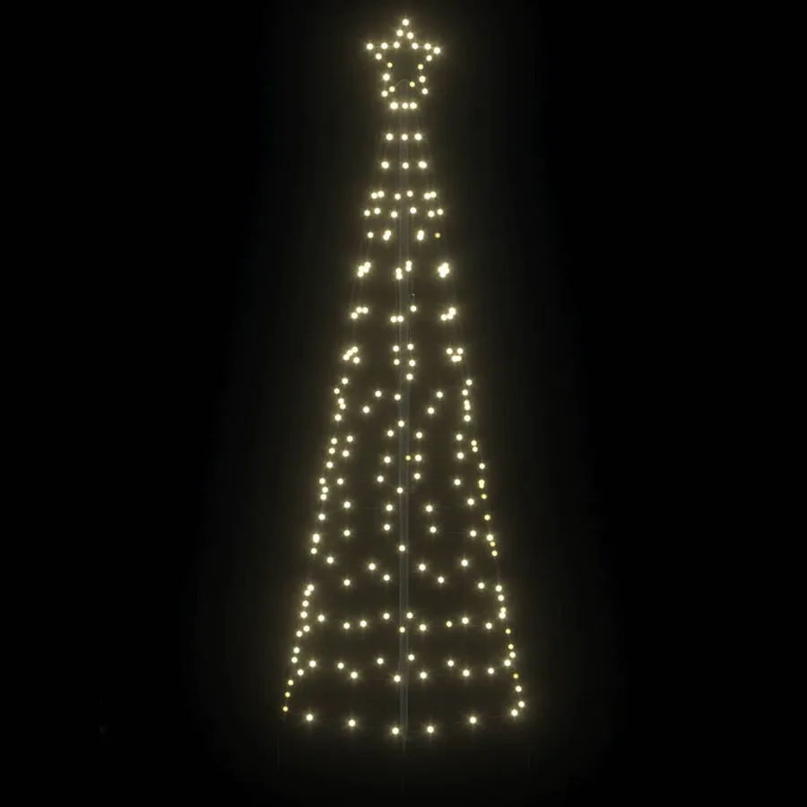 Arbre de Noël LED avec piquets au sol Blanc chaud 250 cm Fer - 4