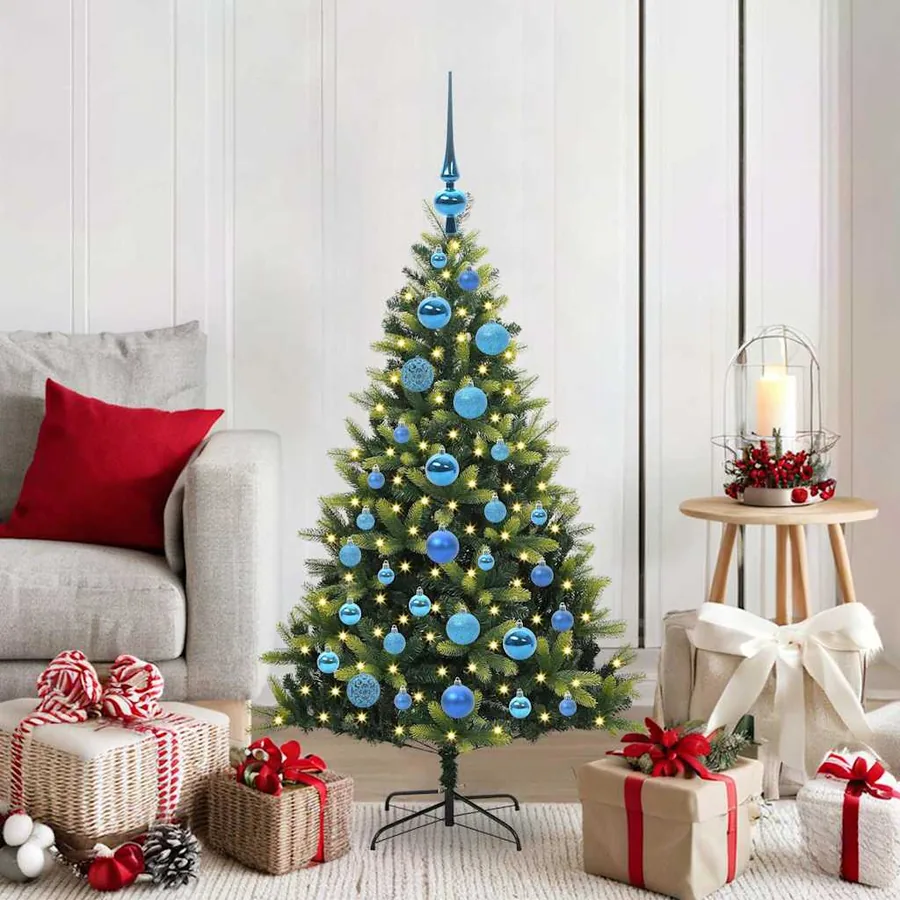 Arbre de Noël artificiel à charnières 150 LED Vert 120 cm