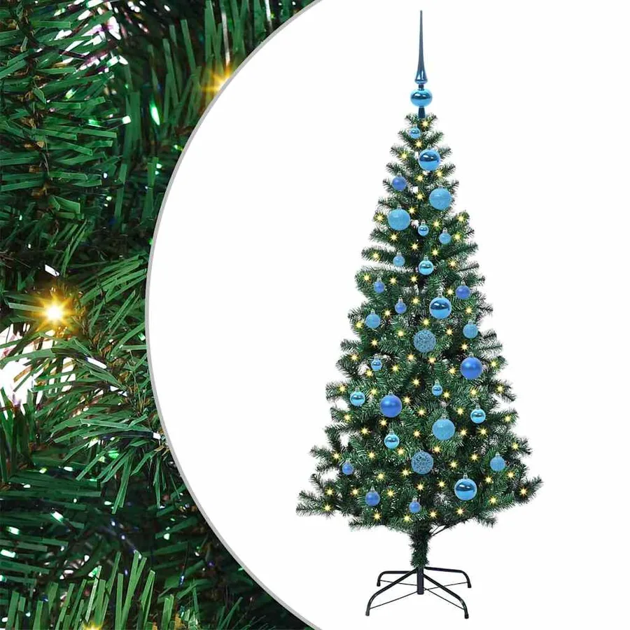 Sapin de Noël artificiel pré-éclairé Vert 150 cm PVC et métal - 2