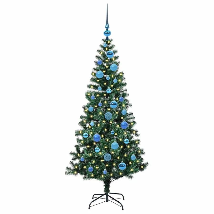 Sapin de Noël artificiel pré-éclairé Vert 150 cm PVC et métal - 3