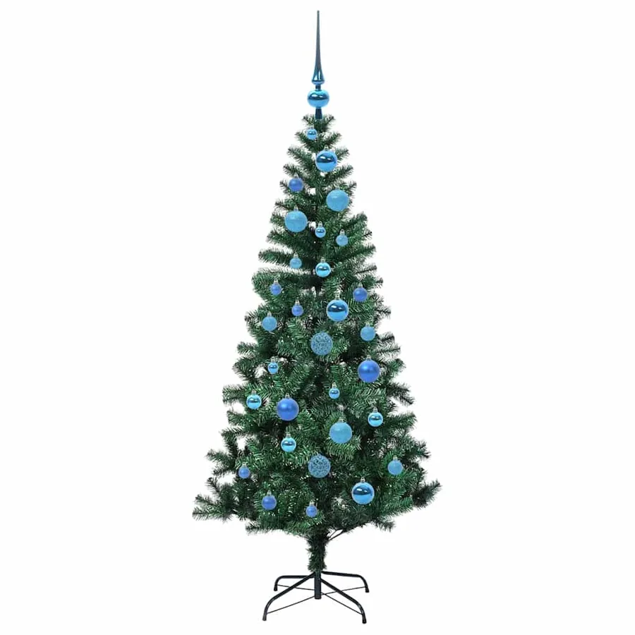 Sapin de Noël artificiel pré-éclairé Vert 150 cm PVC et métal - 4