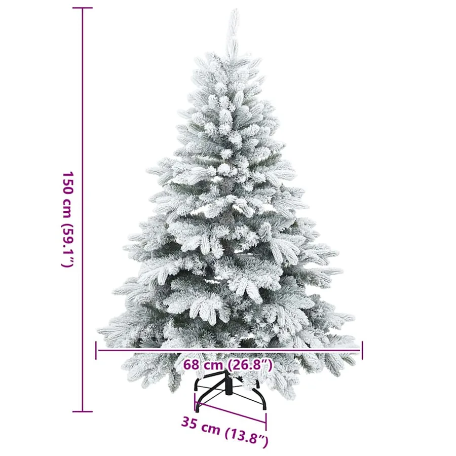 Sapin de Noël artificiel avec 150 LED Blanc 150 cm PE et PVC - 16