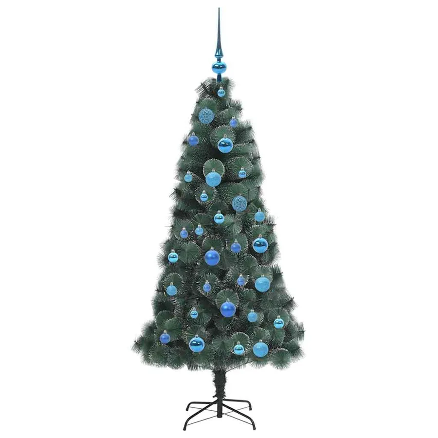 Sapin de Noël artificiel pré-éclairé avec ensemble de boules - 4