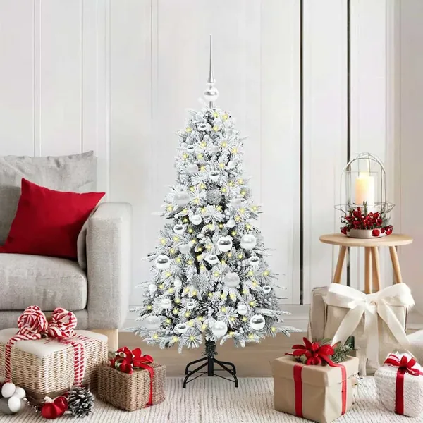 Sapin de Noël Artificiel à Branches Articulées Blanc 120 cm