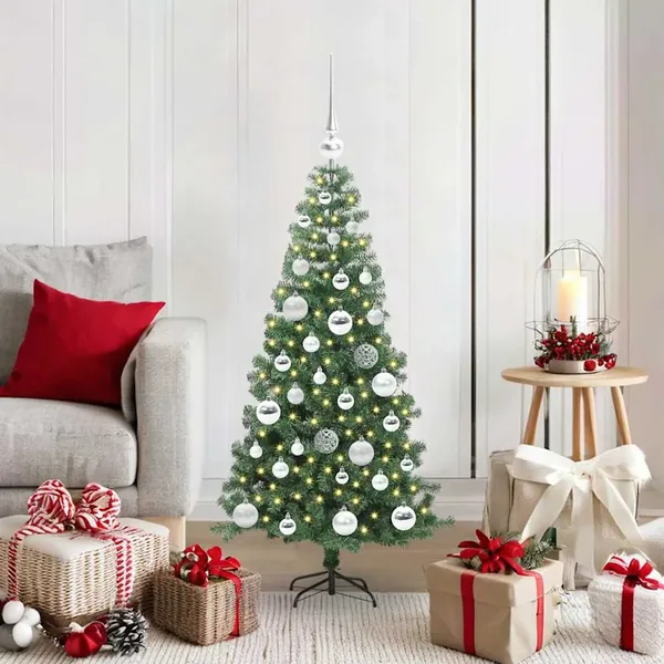 Sapin de Noël avec 150 LED avec support Vert 120 cm PVC