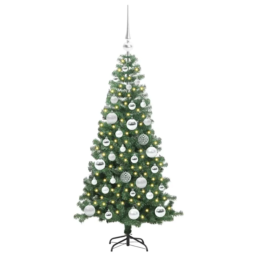 Sapin de Noël avec 150 LED avec support Vert 120 cm PVC - 3