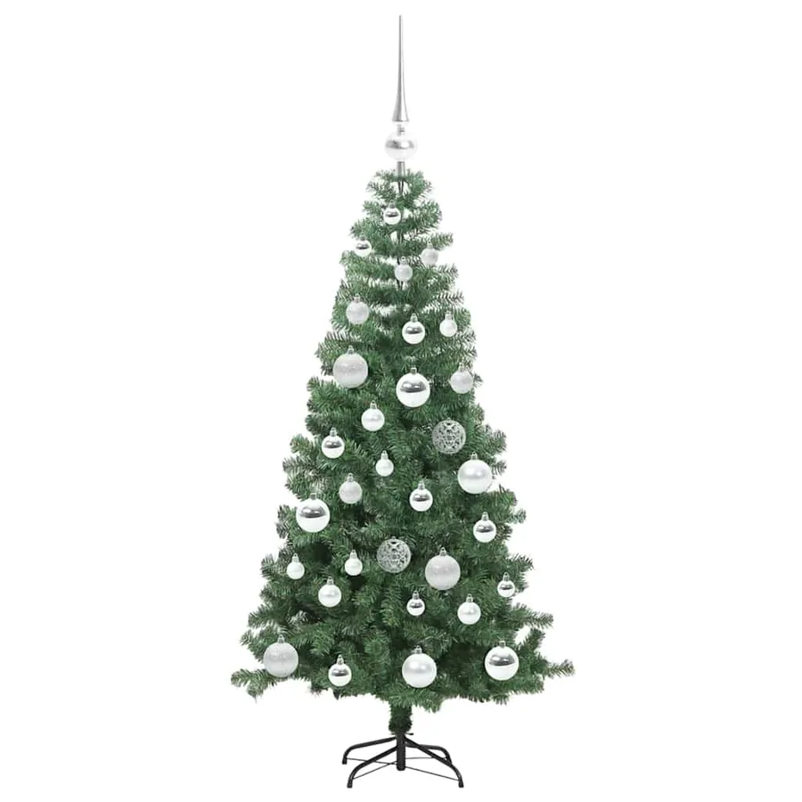 Sapin de Noël avec 150 LED avec support Vert 120 cm PVC - 4