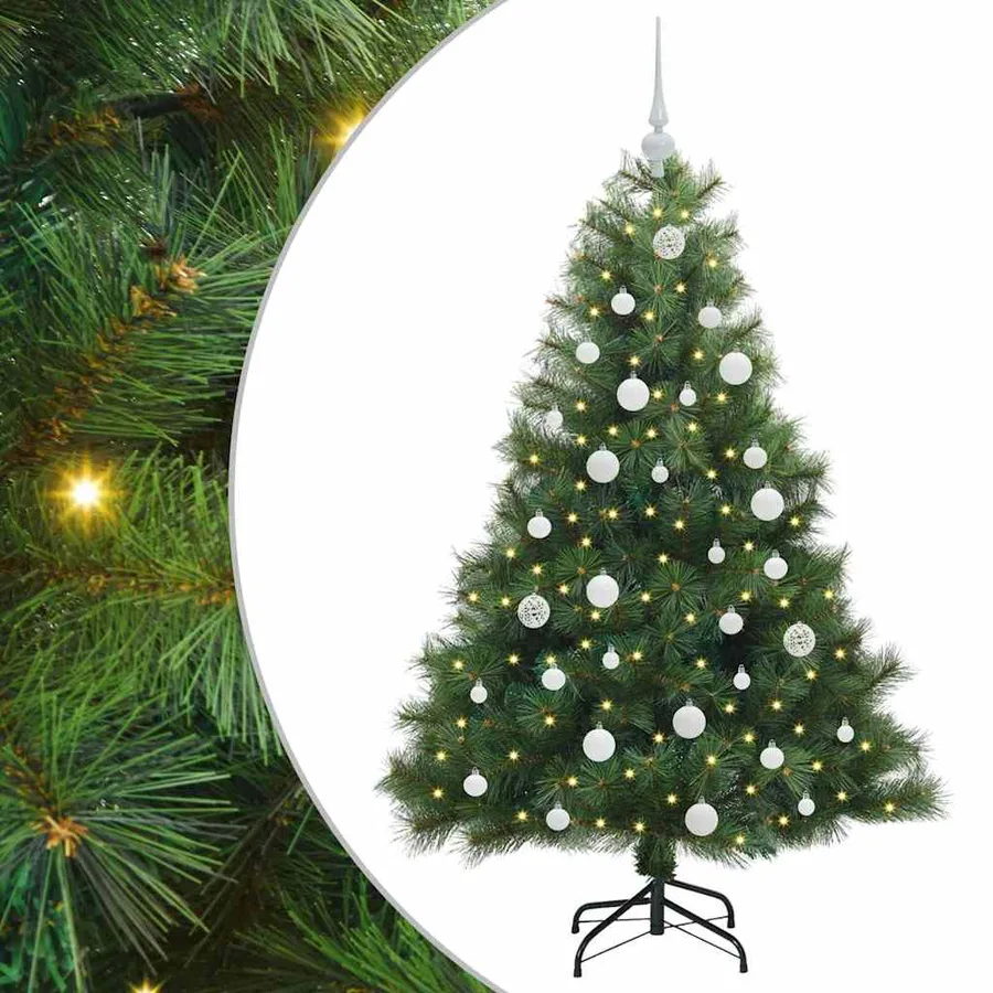 Sapin de Noël artificiel avec 150 LED Vert 150 cm PE et PVC - 2