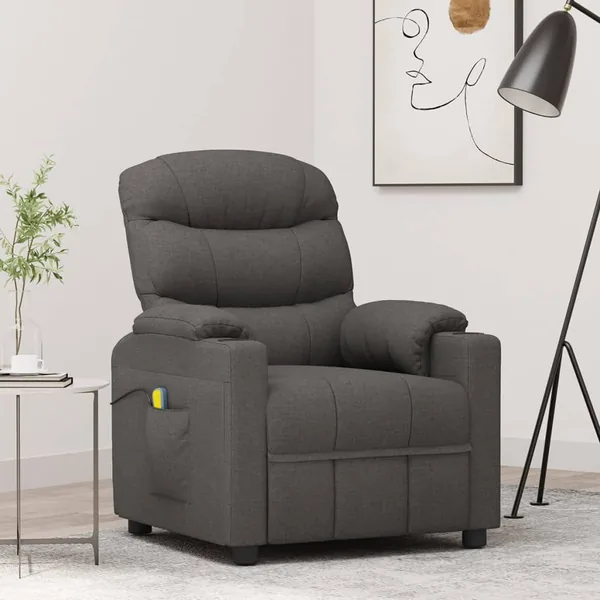 Fauteuil de massage Gris foncé Tissu