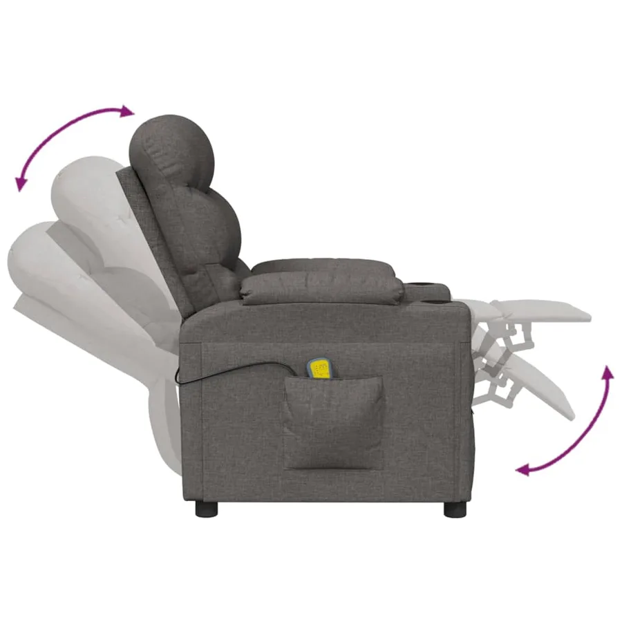 Fauteuil de massage Gris foncé Tissu - 6