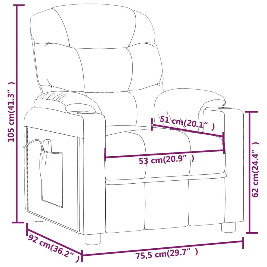 Fauteuil de massage Gris foncé Tissu - 9