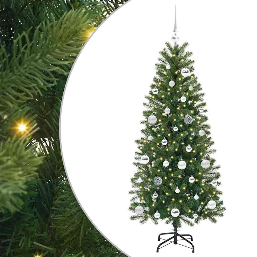 Sapin de Noël artificiel avec 150 LED Vert 150 cm PE et PVC - 2