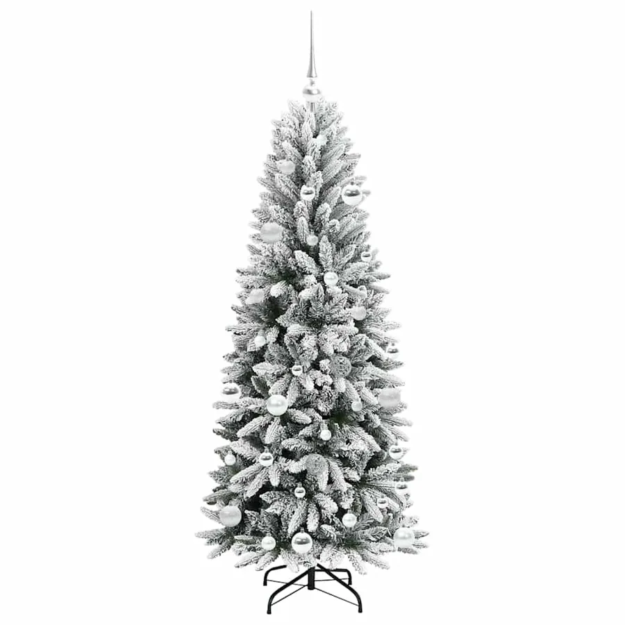 Sapin de Noël artificiel avec 150 LED avec support Blanc 150 cm - 4