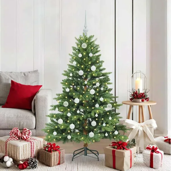 Sapin de Noël artificiel avec 150 LED Vert 150 cm PE et PVC
