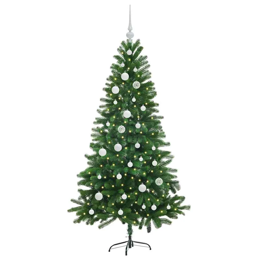 Sapin de Noël avec 150 LED avec support Vert 150 cm PE - 3
