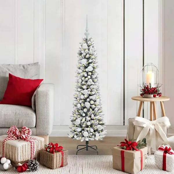 Sapin de Noël artificiel Blanc 120 cm PVC, métal et plastique