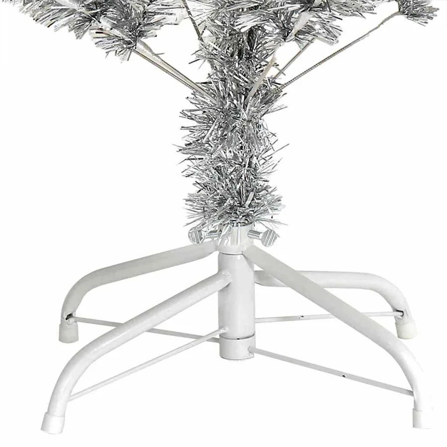 Sapin de Noël avec 150 LED avec support Argent 150 cm PET - 12