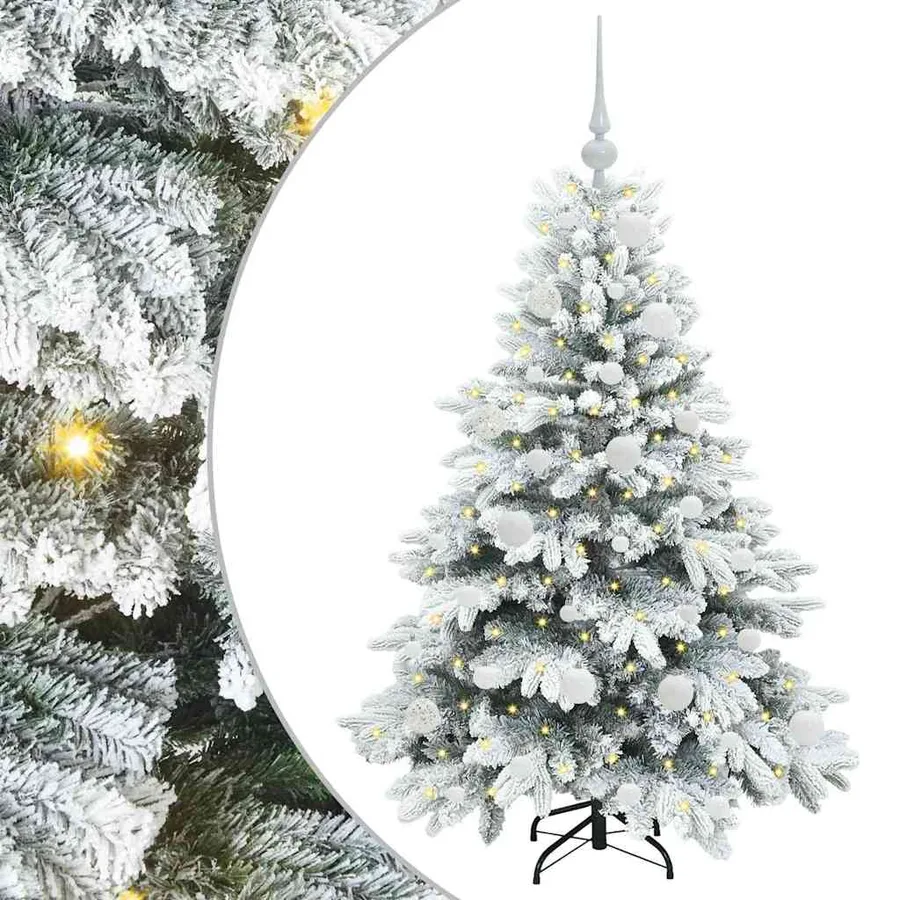 Sapin de Noël artificiel avec 150 LED Blanc 120 cm PE et PVC - 2