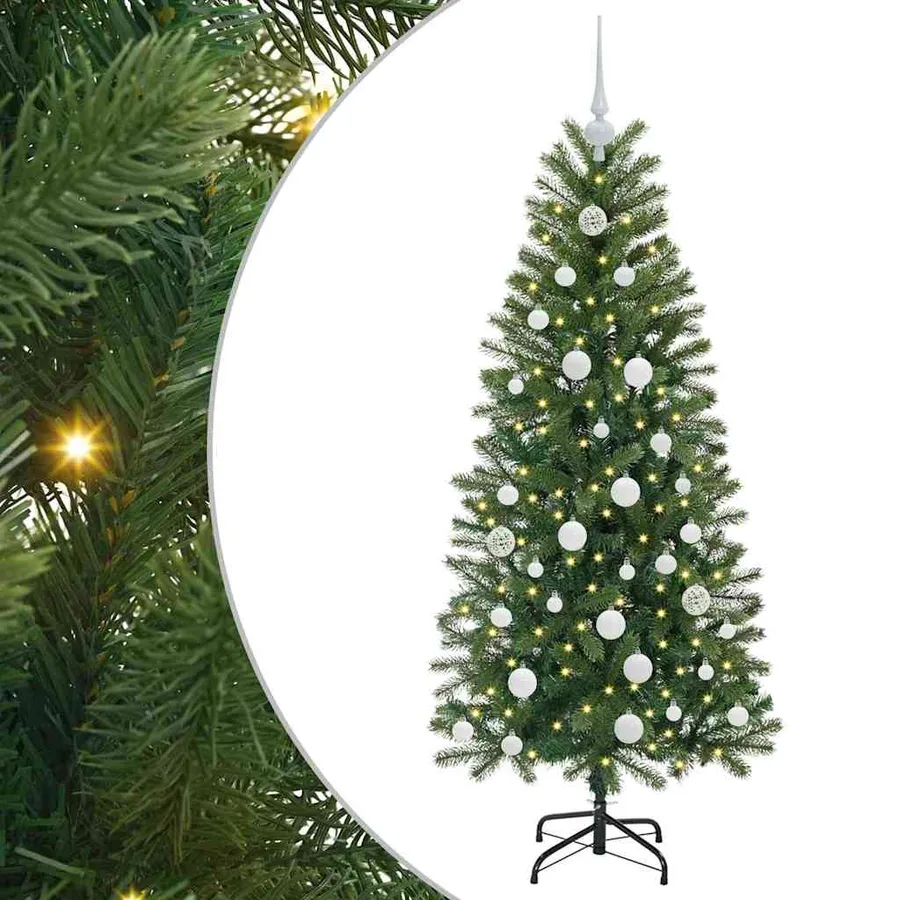 Sapin de Noël artificiel avec 150 LED Vert 150 cm PE et PVC - 2