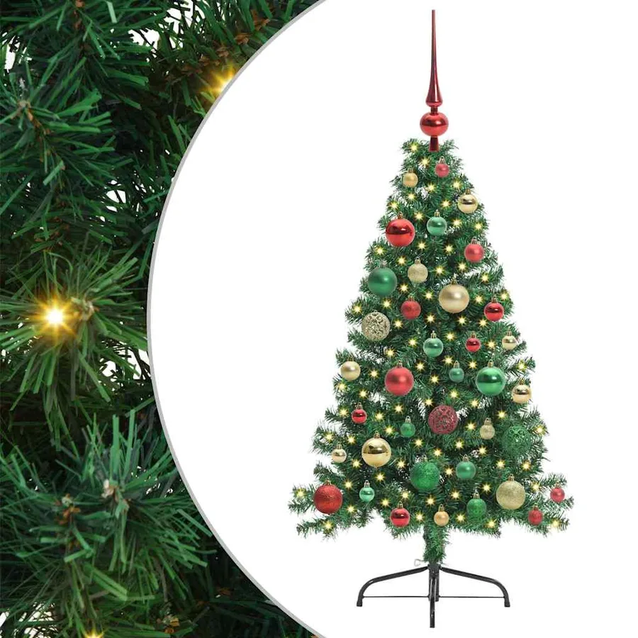 Sapin de Noël artificiel pré-éclairé Vert 120 cm PVC - 2