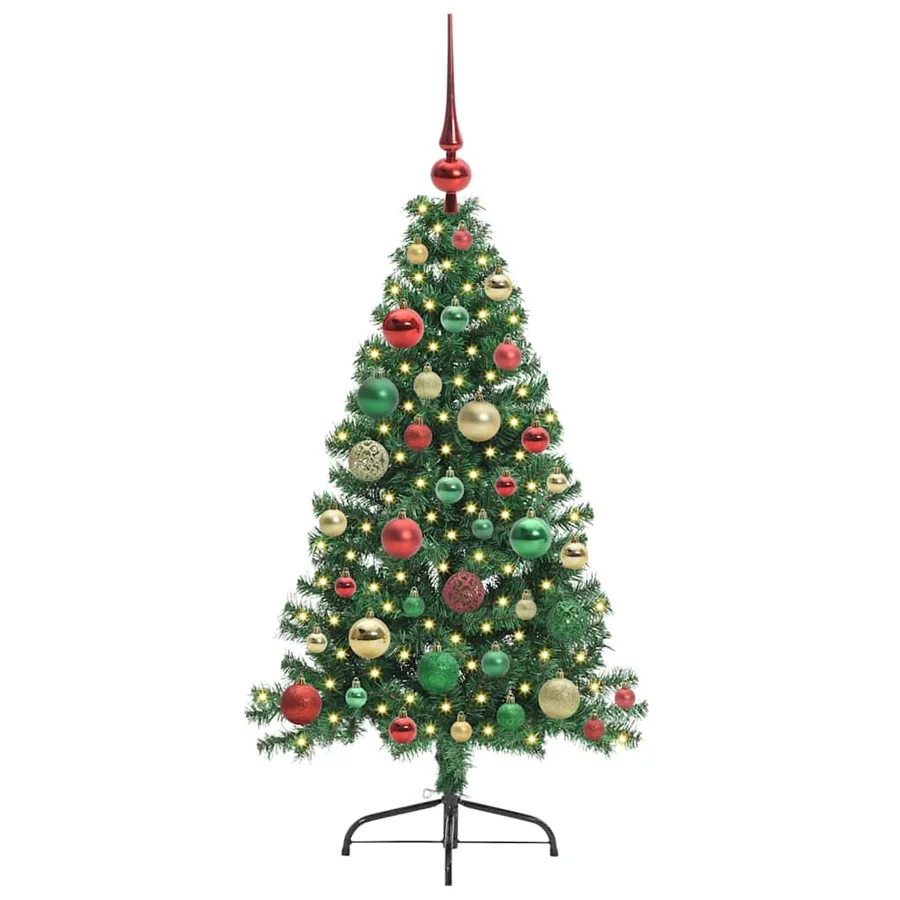 Sapin de Noël artificiel pré-éclairé Vert 120 cm PVC - 3