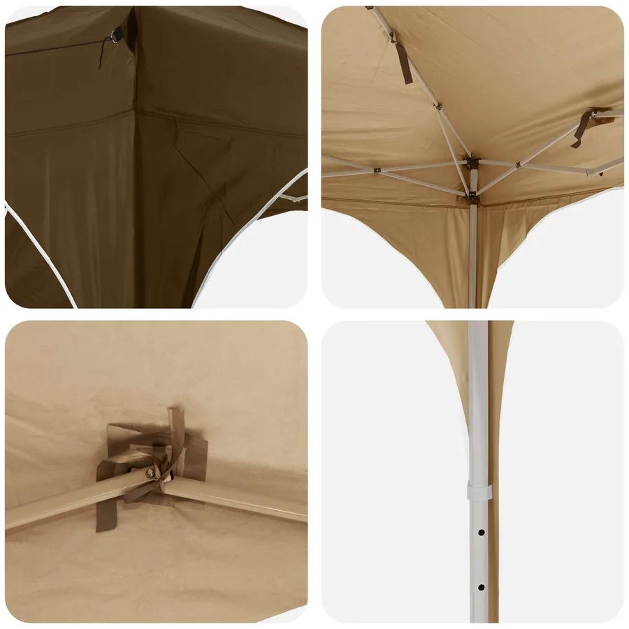 Tente de fête pop-up 192 x 192 x 245 cm Taupe - 11