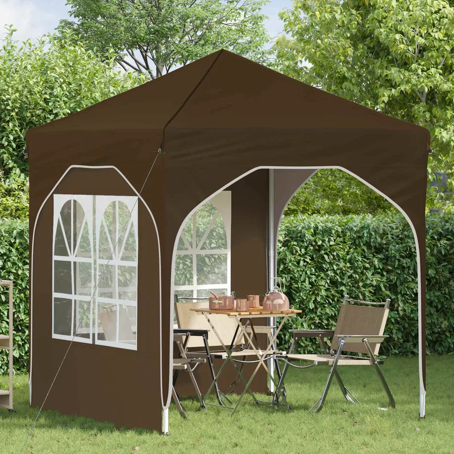 Tente de fête pop-up 192 x 192 x 245 cm Taupe - 3