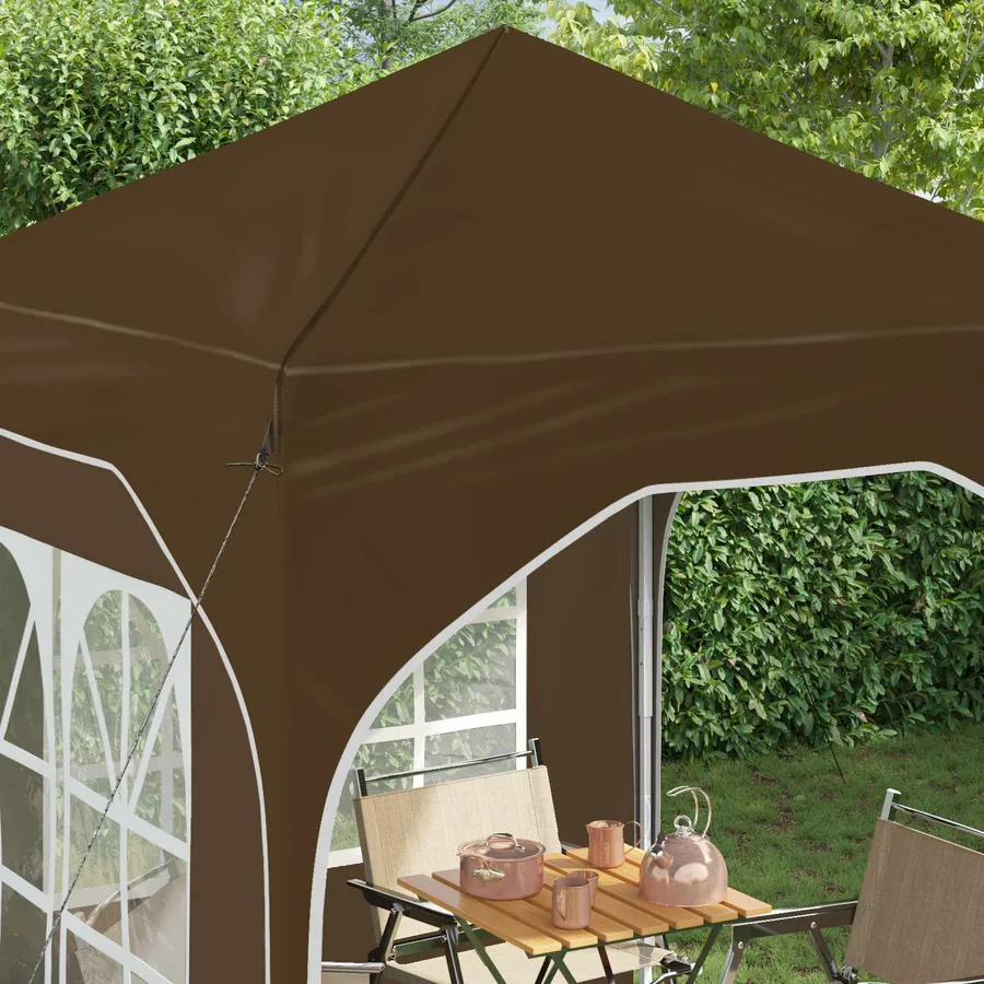Tente de fête pop-up 192 x 192 x 245 cm Taupe - 4