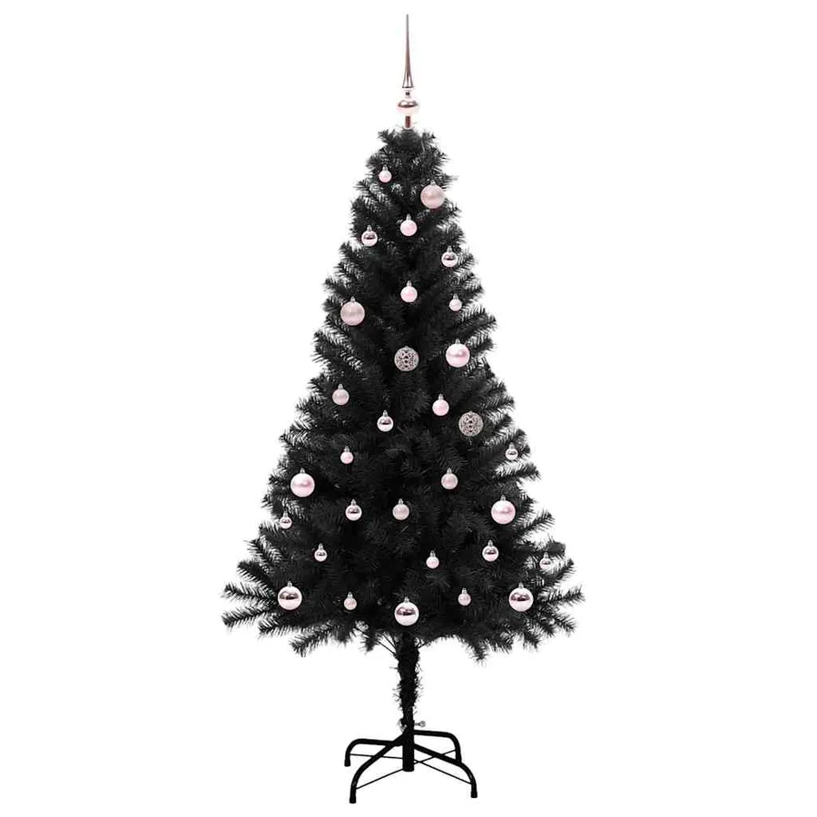 Sapin de Noël avec 150 LED avec support Noir 150 cm PVC - 3