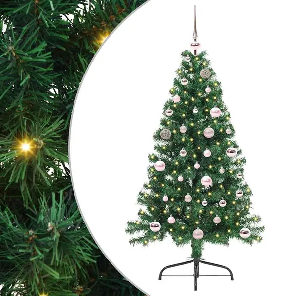 Sapin de Noël artificiel pré-éclairé Vert 150 cm PVC