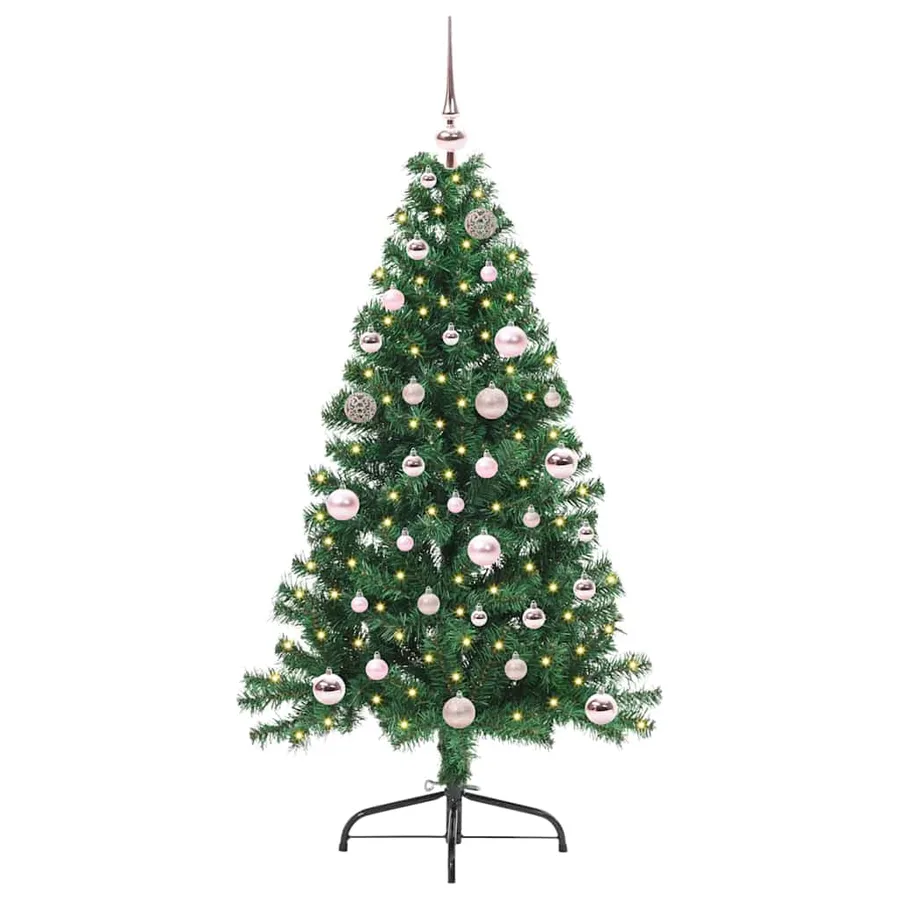 Sapin de Noël artificiel pré-éclairé Vert 150 cm PVC - 2