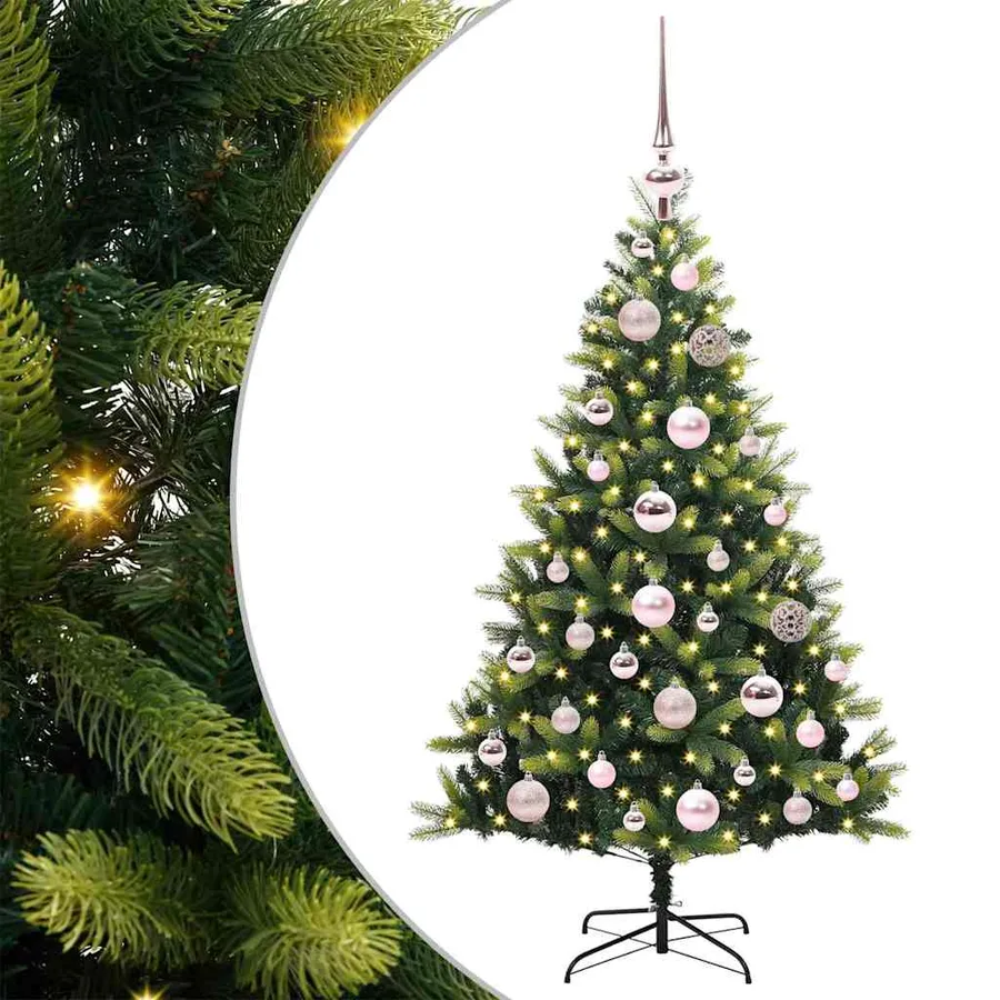 Arbre de Noël artificiel à charnières 150 LED Vert 120 cm - 2