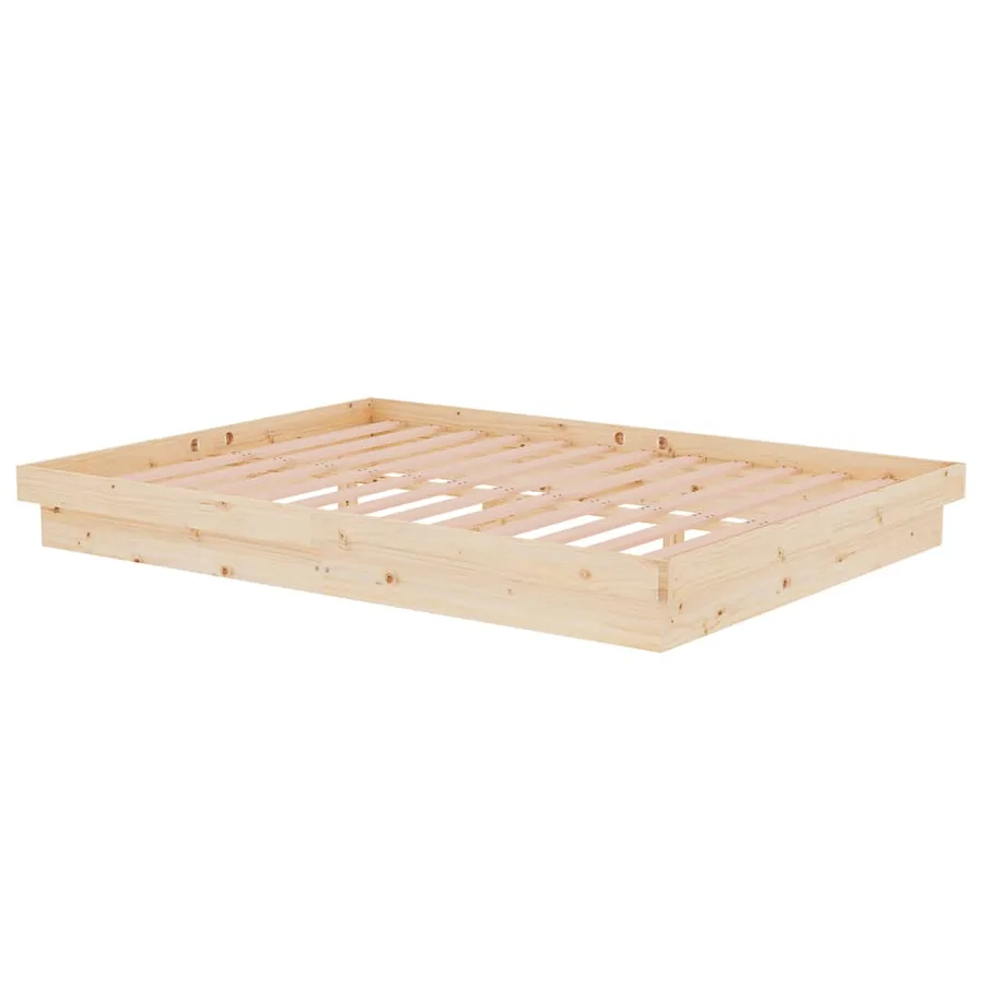 Cadre de lit sans matelas bois massif - 4