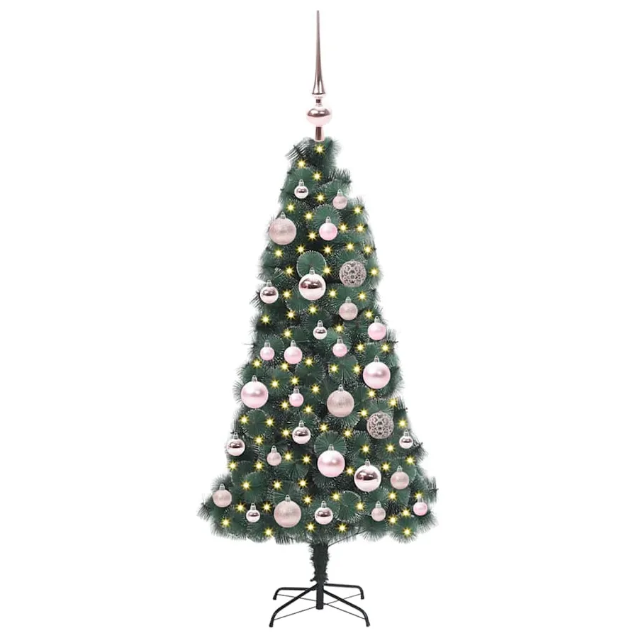 Sapin de Noël artificiel pré-éclairé avec ensemble de boules - 3