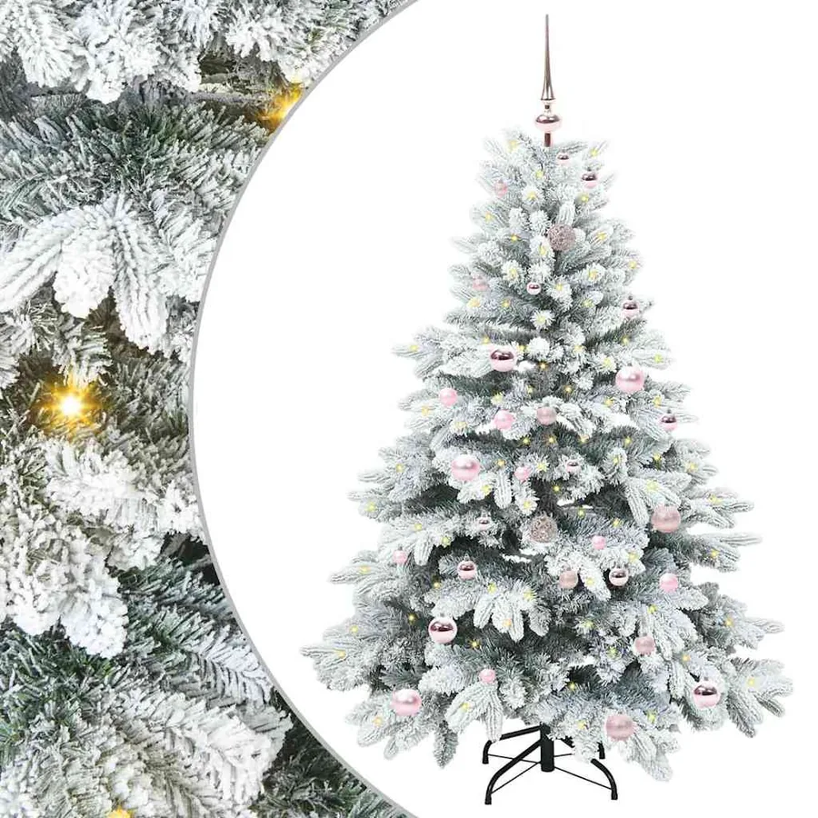 Sapin de Noël artificiel avec 150 LED Blanc 150 cm PE et PVC